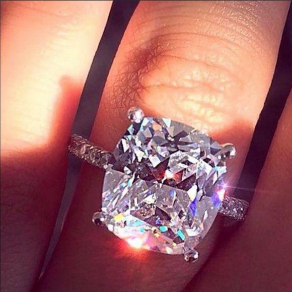 Diamond💎NEW 8CT Cushion 925 Sterling Silver Ring - Picture 4 of 4